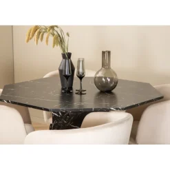 Marbs Rundt Spisebordssæt - Beige og Sort