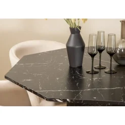 Marbs Rundt Spisebordssæt - Beige og Sort