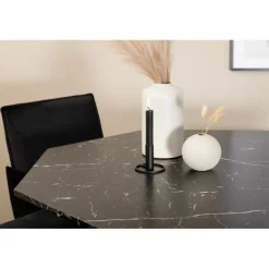 Marbs Rundt Spisebordssæt - Sort, Kobber og Natur