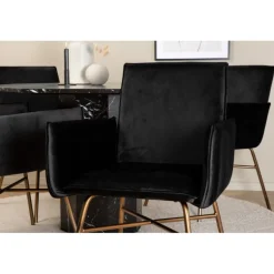 Marbs Rundt Spisebordssæt - Sort, Kobber og Natur