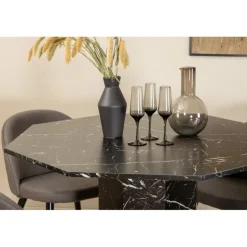 Marbs Rundt Spisebordssæt - Sort og Grå