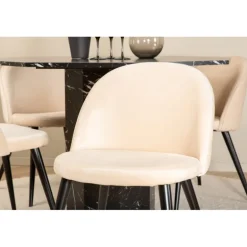 Marbs Rundt Spisebordssæt - Beige og Sort