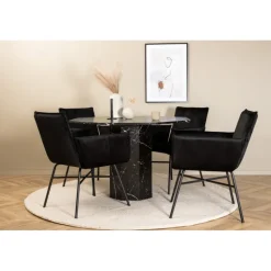 Marbs Rundt Spisebordssæt - Sort