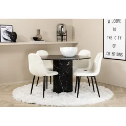 Marbs Rundt Spisebordssæt - Sort og Hvid