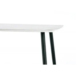 MARCO Bord, - top - Hvid marmor, ben - Sort