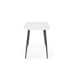 MARCO Bord, - top - Hvid marmor, ben - Sort