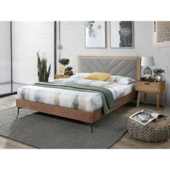 MARGARITA 160x200cm seng - Grå - Natur