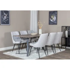 Marina e Spisebordssæt - Sort, Lysegrå og Natur