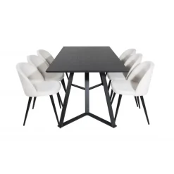 Marina Spisebordssæt - Beige og Sort