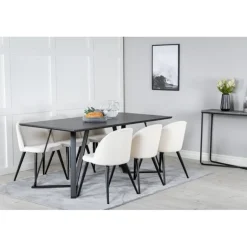 Marina Spisebordssæt - Beige og Sort