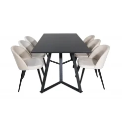 Marina Spisebordssæt - Beige og Sort