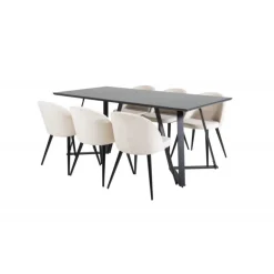 Marina Spisebordssæt - Beige og Sort