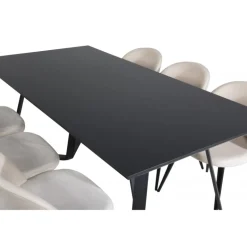 Marina Spisebordssæt - Beige og Sort