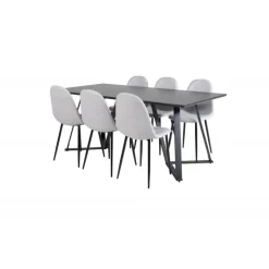 Marina Spisebordssæt - Sort og Lysegrå