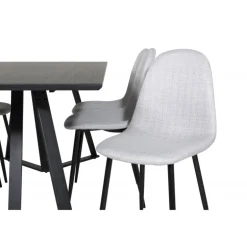 Marina Spisebordssæt - Sort og Lysegrå