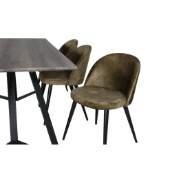 Marina Spisebordssæt - Sort og Grøn og - Grå