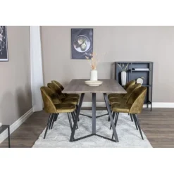 Marina Spisebordssæt - Sort og Grøn og - Grå