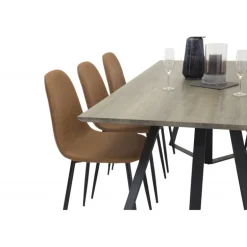 Marina Spisebordssæt - Sort og Brun og Grå