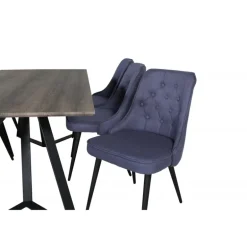 Marina Spisebordssæt - Sort og Blå og Grå