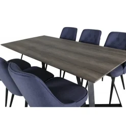 Marina Spisebordssæt - Sort og Blå og Grå