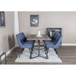 Marina Spisebordssæt - Sort og Blå og Grå