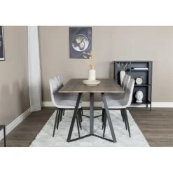 Marina Spisebordssæt - Sort og Grå