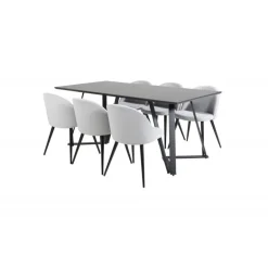 Marina Spisebordssæt - Sort og Lysegrå