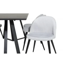 Marina Spisebordssæt - Sort og Lysegrå