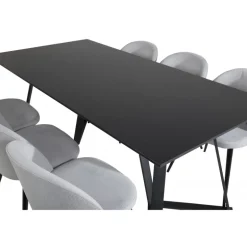 Marina Spisebordssæt - Sort og Lysegrå