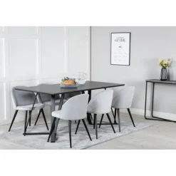 Marina Spisebordssæt - Sort og Lysegrå