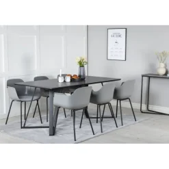 Marina Spisebordssæt - Sort og Grå