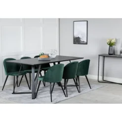Marina Spisebordssæt - Sort og Grøn