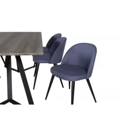 Marina Spisebordssæt - Sort og Blå og Grå