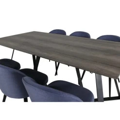 Marina Spisebordssæt - Sort og Blå og Grå