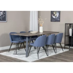 Marina Spisebordssæt - Sort og Blå og Grå