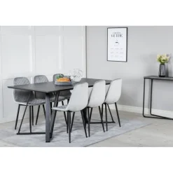 Marina Spisebordssæt - Sort og Grå