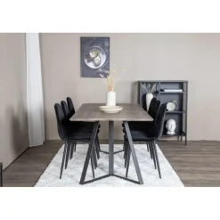 Marina Spisebordssæt - Sort og Grå