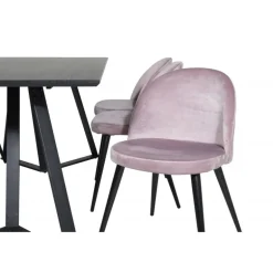 Marina Spisebordssæt - Sort og Pink