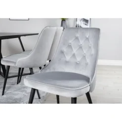 Marina Spisebordssæt - Sort og Lysegrå