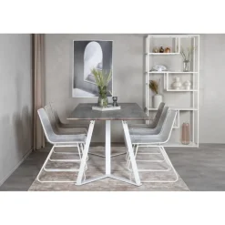 Marina t Spisebordssæt - Grå, Natur og Hvid