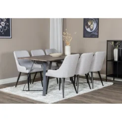 Marina t Spisebordssæt - Sort, Lysegrå og Natur