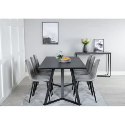 Marina t Spisebordssæt - Sort og Lysegrå