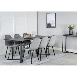 Marina t Spisebordssæt - Sort og Lysegrå