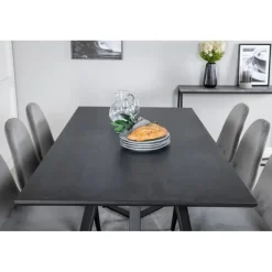 Marina t Spisebordssæt - Sort og Lysegrå