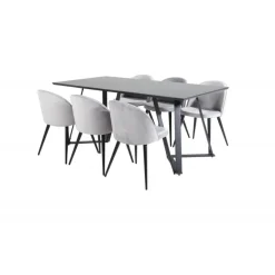 Marina t Spisebordssæt - Sort og Lysegrå