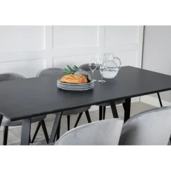 Marina t Spisebordssæt - Sort og Lysegrå