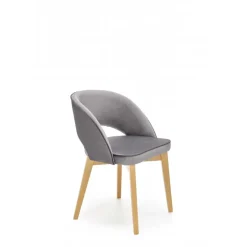 MARINO Spisebordsstol, - velour - MONOLITH 85 (lyseGrå)