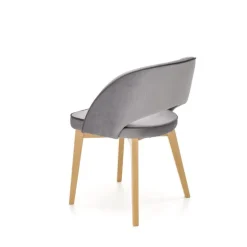 MARINO Spisebordsstol, - velour - MONOLITH 85 (lyseGrå)