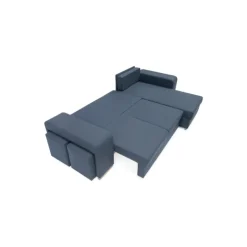 Mark vendbar sovesofa m. puffer - Blå Inari 80