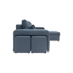 Mark vendbar sovesofa m. puffer - Blå Inari 80